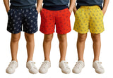 Clothe Funn Boys Boat Printed Shorts, Combo 19:- Yellow, Navy, & Carrot (Pack Of 3)
Knee Length Shorts