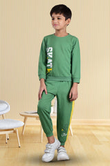 Clothe Funn Boys Skate Printed Full Sleeve T-Shirt & Track Pant Set, Green
Full Sleeve T-Shirt & Pant