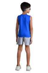 Clothe Funn Boys Skate Printed Sleeveless T-Shirt & Shorts Set, Royal/Ecru Mel
Sleeveless T-Shirt & Shorts