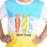 Clothe Funn Boys Skateboard Printed Half Sleeve T-Shirt & Shorts Set, White/T.Blue
Half Sleeve T-Shirt & Shorts