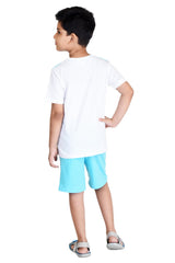 Clothe Funn Boys Skateboard Printed Half Sleeve T-Shirt & Shorts Set, White/T.Blue
Half Sleeve T-Shirt & Shorts