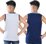 Clothe Funn Boys Chest Printed Sleeveless T-shirts, Combo 7:- Navy & White (Pack of 2)
Sleeveless T-shirts