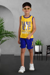 Clothe Funn Boys Sport Printed Sleeveless T-Shirt & Shorts Set, Gold/Royal
Sleeveless T-Shirt & Shorts