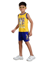 Clothe Funn Boys Sport Printed Sleeveless T-Shirt & Shorts Set, Gold/Royal
Sleeveless T-Shirt & Shorts
