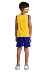 Clothe Funn Boys Sport Printed Sleeveless T-Shirt & Shorts Set, Gold/Royal
Sleeveless T-Shirt & Shorts