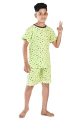Clothe Funn Boys Half Sleeve Star Printed T-Shirt & Shorts Set, Lime Green
Half Sleeve T-Shirt & Shorts