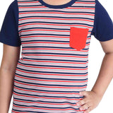 Clothe Funn Boys Stripe Printed Half Sleeve T-Shirt & Shorts Set, Stripes/Navy
Half Sleeve T-Shirt & Shorts