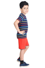 Clothe Funn Boys Stripe Printed Half Sleeve T-Shirt & Shorts Set, Stripes/Red
Half Sleeve T-Shirt & Shorts