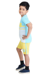Clothe Funn Boys Stripe Printed Half Sleeve T-Shirt & Shorts Set, Stripes/Yellow
Half Sleeve T-Shirt & Shorts