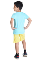 Clothe Funn Boys Stripe Printed Half Sleeve T-Shirt & Shorts Set, Stripes/Yellow
Half Sleeve T-Shirt & Shorts