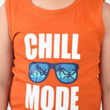 Clothe Funn Boys Sunglass Printed Sleeveless T-Shirt & Shorts Set, Orange/Ocean Blue
Sleeveless T-Shirt & Shorts