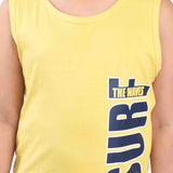 Clothe Funn Boys Surf Printed Sleeveless T-Shirt & Shorts Set, Sunshine Yellow/Navy
Sleeveless T-Shirt & Shorts