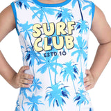 Clothe Funn Boys Surf Club Printed Sleeveless T-Shirt & Shorts Set, White/T.Blue
Half Sleeve T-Shirt & Shorts
