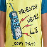 Clothe Funn Boys Telephone Printed Half Sleeve T-Shirt & Shorts Set, Lemon/Teal
Half Sleeve T-Shirt & Shorts