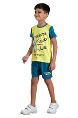 Clothe Funn Boys Telephone Printed Half Sleeve T-Shirt & Shorts Set, Lemon/Teal
Half Sleeve T-Shirt & Shorts