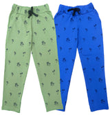 Clothe Funn Boys Tree Printed Track Pants, Olive & Royal (Pack of 2)
Full Length Track Pants