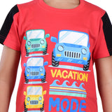 Clothe Funn Boys Vacation Printed Half Sleeve T-Shirt & Shorts Set, Coral/Black
Half Sleeve T-Shirt & Shorts