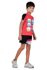 Clothe Funn Boys Vacation Printed Half Sleeve T-Shirt & Shorts Set, Coral/Black
Half Sleeve T-Shirt & Shorts