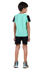 Clothe Funn Boys Vacation Printed Half Sleeve T-Shirt & Shorts Set, Sea Green/Black
Half Sleeve T-Shirt & Shorts