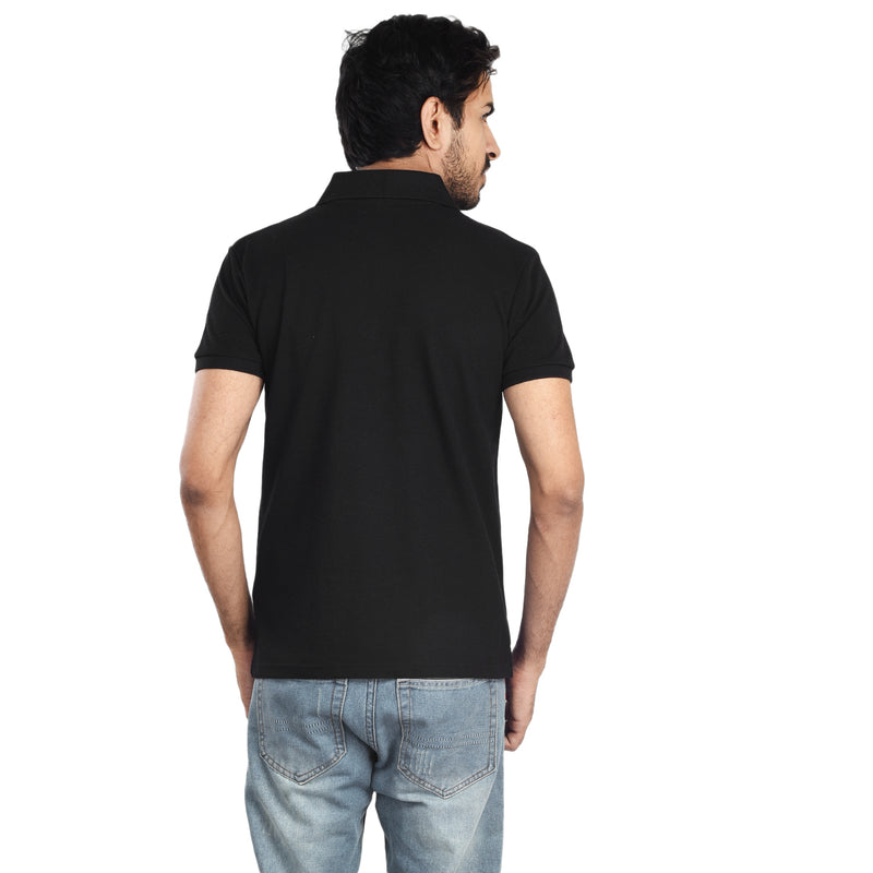 Clothe Funn Men's Polo T-Shirt, Black