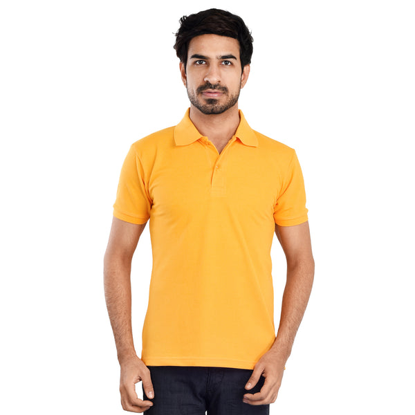 Clothe Funn Men's Polo T-Shirt, Gold
