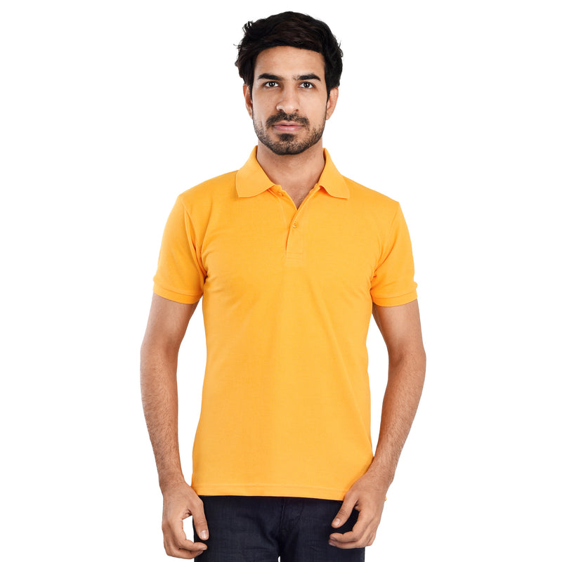 Clothe Funn Men's Polo T-Shirt, Gold