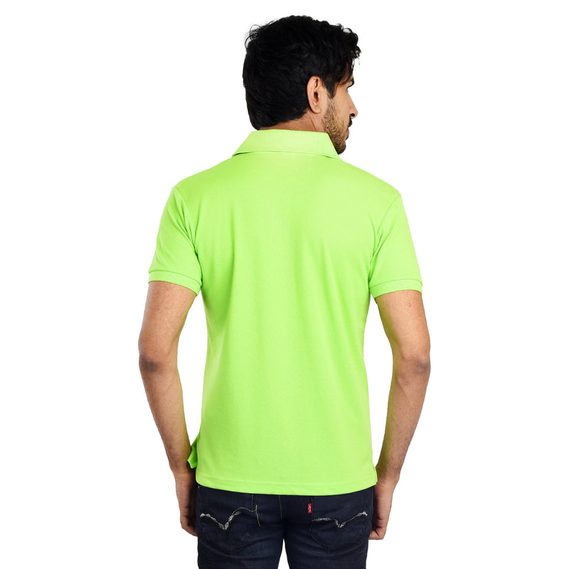 Clothe Funn Men's Polo T-Shirt, Lime Green