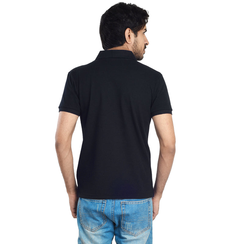 Clothe Funn Men's Polo T-Shirt, Navy