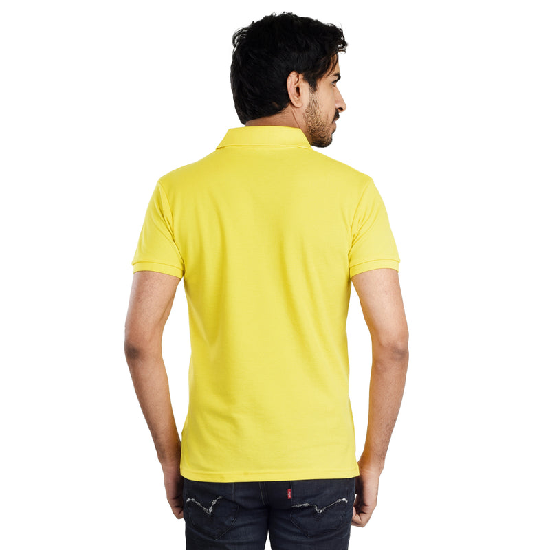 Clothe Funn Men's Polo T-Shirt, Yellow
