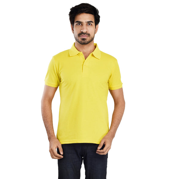 Clothe Funn Men's Polo T-Shirt, Yellow