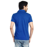 Clothe Funn Men's Polo T-Shirt, Royal Blue Melange