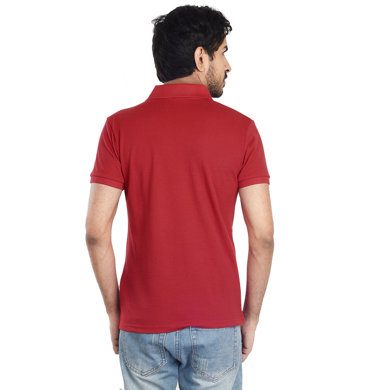 Clothe Funn Men's Polo T-Shirt, Red