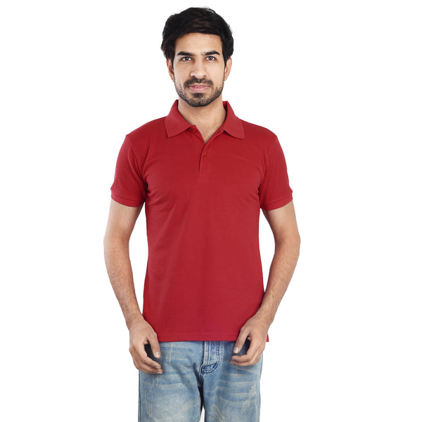Clothe Funn Men's Polo T-Shirt, Red