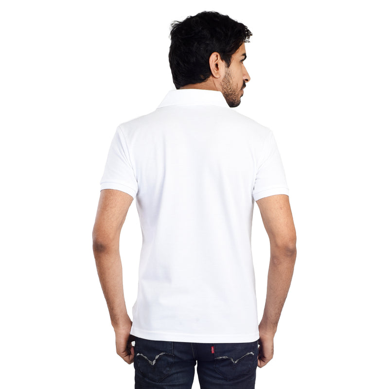 Clothe Funn Men's Polo T-Shirt, White
