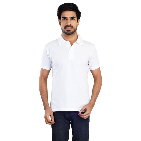 Clothe Funn Men's Polo T-Shirt, White