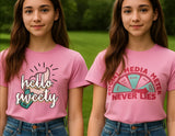 Girls Chest Printed T-Shirts,Pink, Combo:-2 (Pack of 2)