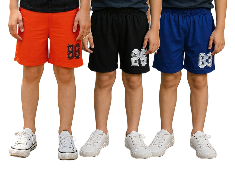 Clothe Funn Boys Regular Shorts, Combo 12