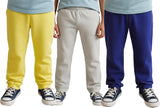 Clothe Funn Unisex Rib Track Pants, Combo 6:- Yellow, Ecru, Royal Blue