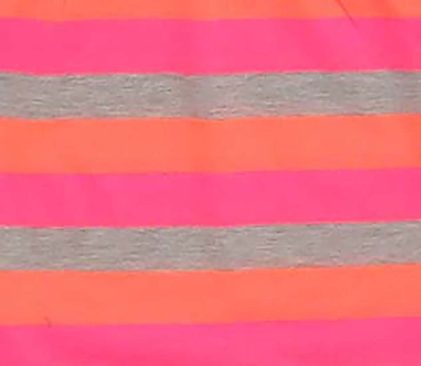 Clothe Funn Girls Hooded Frock, Pink & Orange Stripes