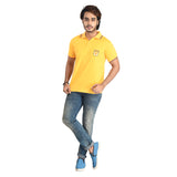 Clothe Funn Mens Polo T-Shirt Embroidery, Gold