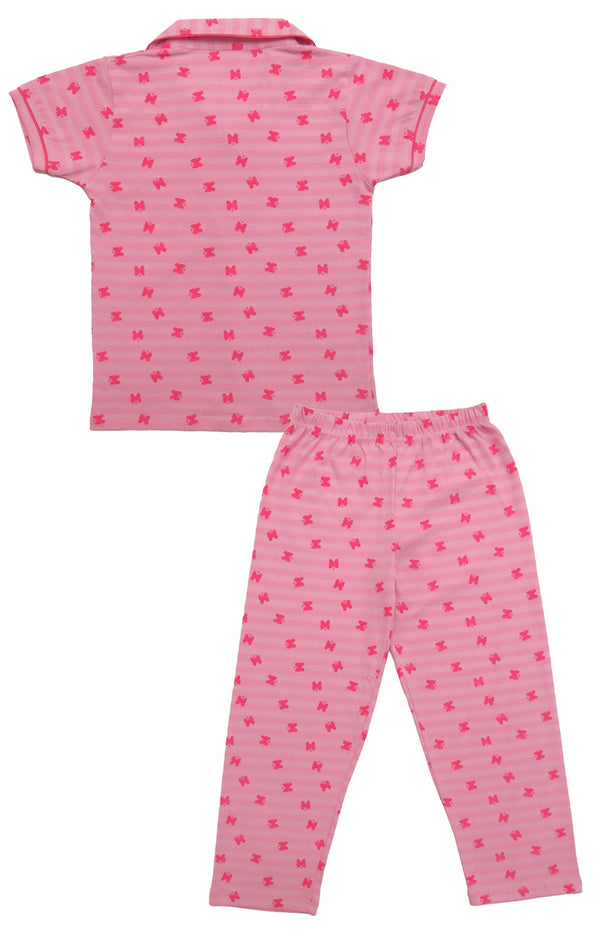 Clothe Funn Girls Nightwear Suit,  Pink Stripes