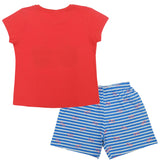 Clothe Funn Girls Cotton Nightwear set, Coral & Sky