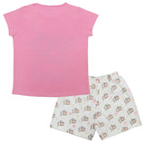 Clothe Funn Girls Cotton Nightwear set, Pink & Off White