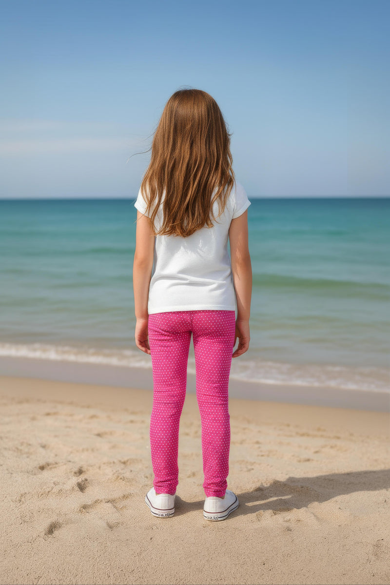 Clothe Funn Girls Printed Cotton Half Sleeves T-Shirt & Full Pant Nightwear Set, Off White & Pink