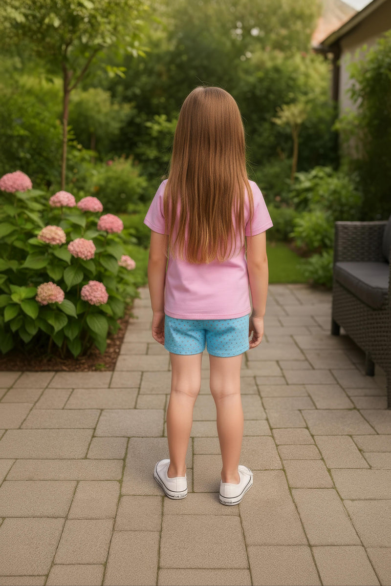 Clothe Funn Girls Co-Ord Set, Shorts Set, Baby Pink, T.Blue & Royal Blue, White  (Pack of 2 Set)