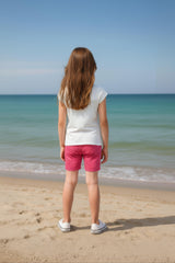 Clothe Funn Girls Co-Ordinate Set, Short Set, Off White/D.Pink & White & Purple AOP (Pack of 2 Set)