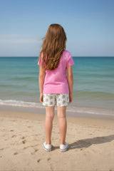 Clothe Funn Girls Cotton Nightwear set, Pink & Off White