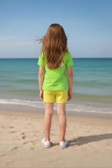 Clothe Funn Girls Co_ord Set, Short Set,T.Blue/Pink Dotted & Neon Green & Yellow(Pack of 2 Set)