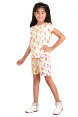 Clothe Funn Girls Alphabet Printed Half Sleeve T-Shirt & Shorts Set, Lemon
Half Sleeve T-Shirt & Shorts