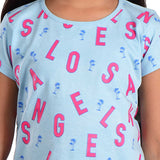 Clothe Funn Girls Alphabet Printed Half Sleeve T-Shirt & Shorts Set, Sky Blue
Half Sleeve T-Shirt & Shorts